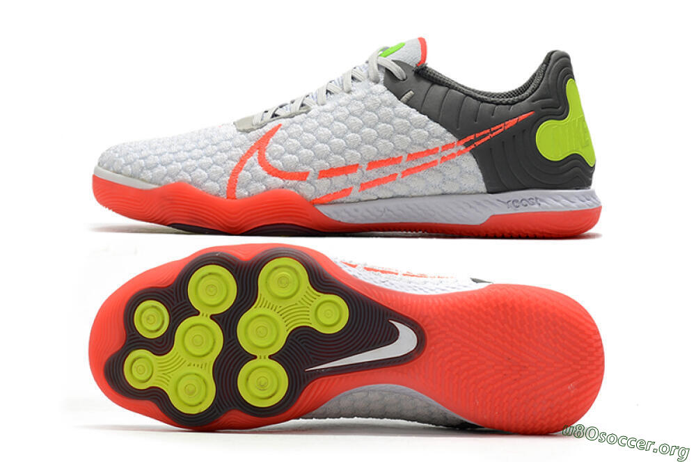 Nike React Gato IC Football Shoes - White/Red/Yellow/Grey 1