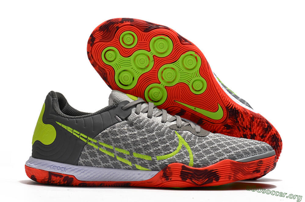 Nike React Gato IC Football Shoes - Grey/Red/Yellow 2