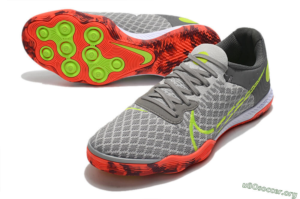 Nike React Gato IC Football Shoes - Grey/Red/Yellow 0