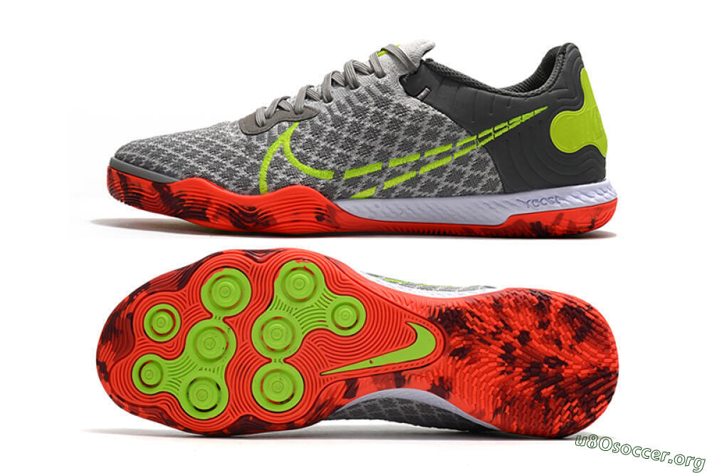 Nike React Gato IC Football Shoes - Grey/Red/Yellow 1