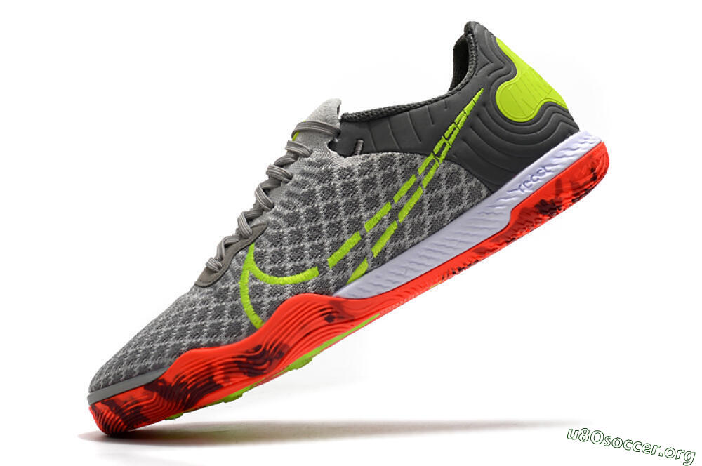 Nike React Gato IC Football Shoes - Grey/Red/Yellow 5