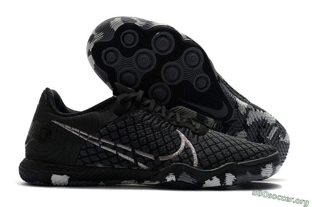 Nike React Gato IC Football Shoes - Black/Silver/Grey 2