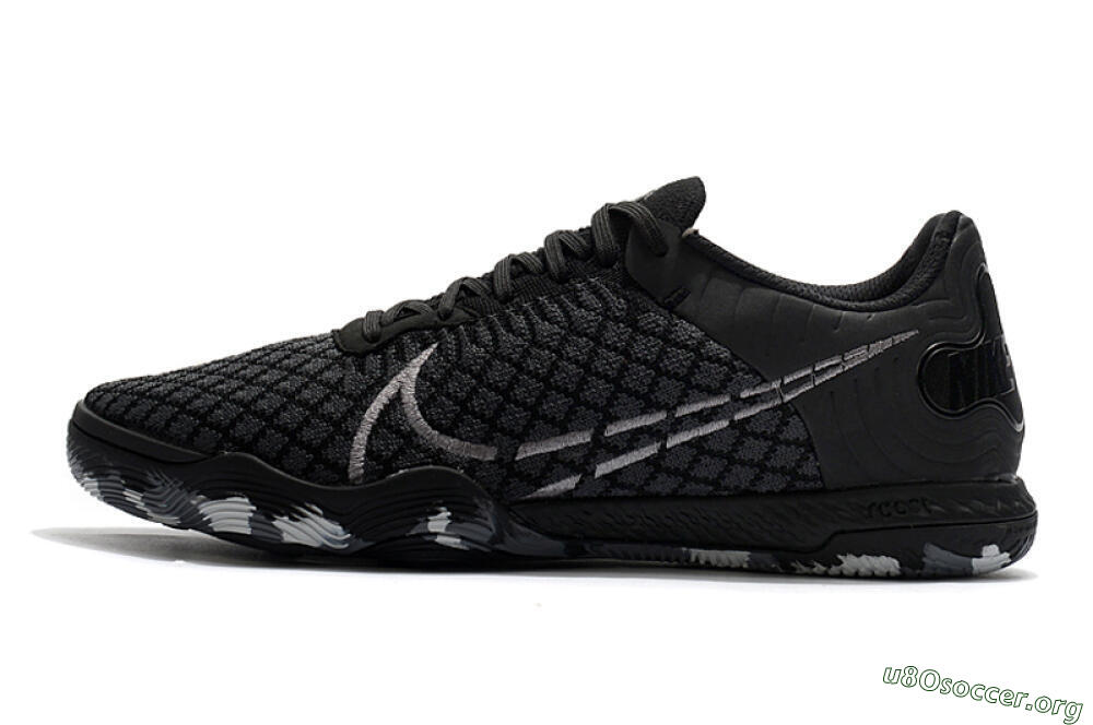 Nike React Gato IC Football Shoes - Black/Silver/Grey 3