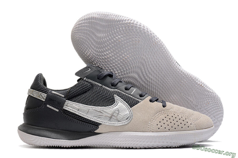 Nike Street Gato IC Football Shoes - Beige/Silver/Black 2