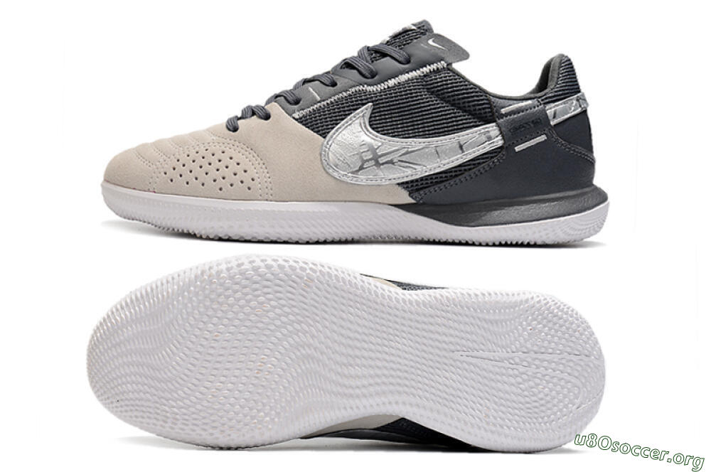 Nike Street Gato IC Football Shoes - Beige/Silver/Black 1