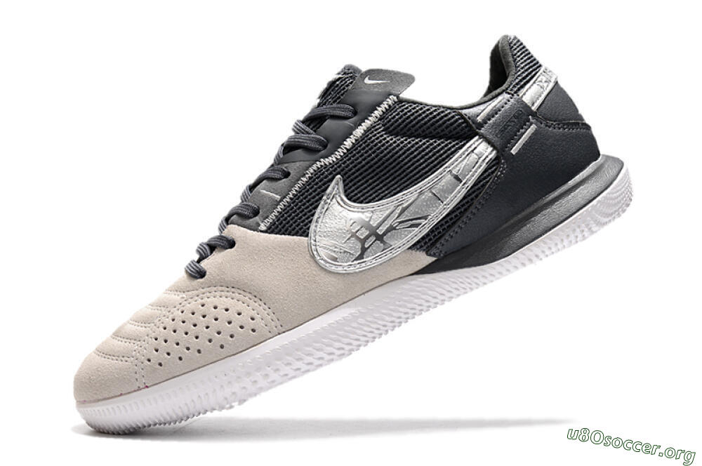 Nike Street Gato IC Football Shoes - Beige/Silver/Black 5