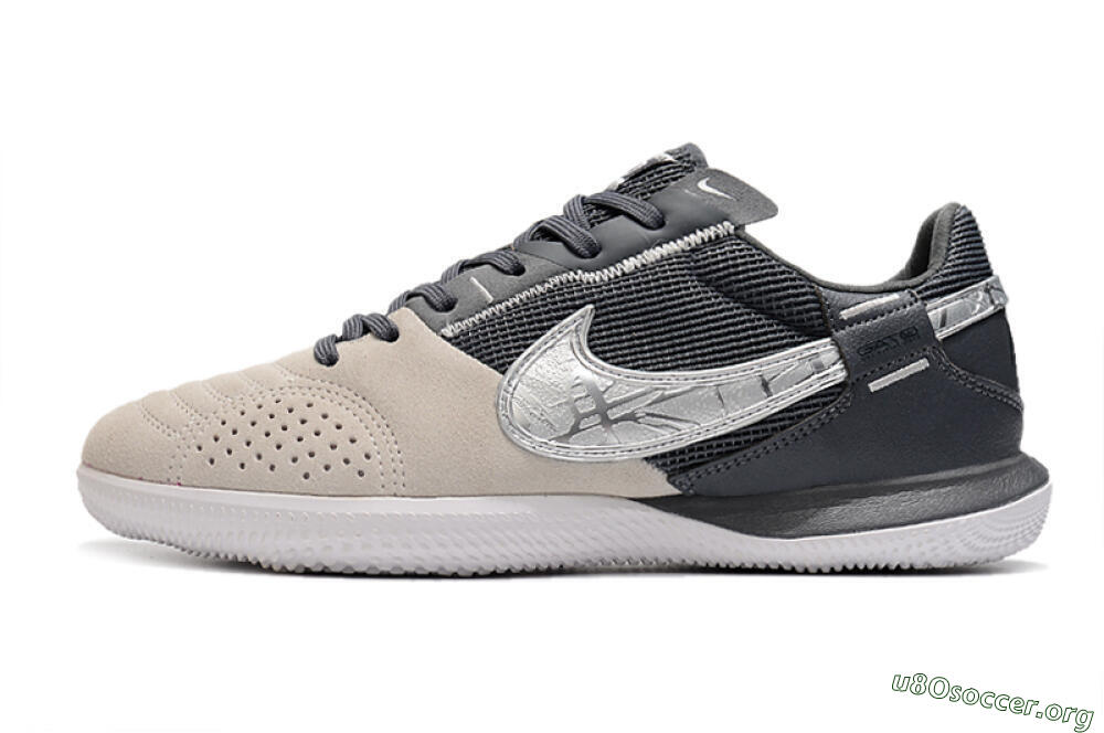 Nike Street Gato IC Football Shoes - Beige/Silver/Black 3