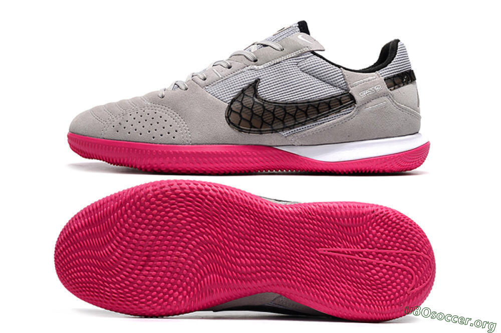 Nike Street Gato IC Football Shoes - Grey/Black/Pink 1