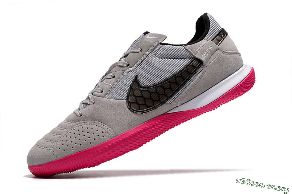 Nike Street Gato IC Football Shoes - Grey/Black/Pink 5