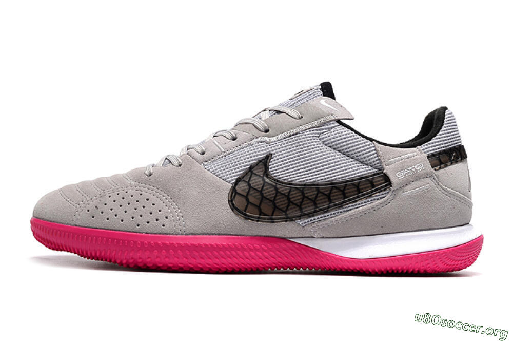 Nike Street Gato IC Football Shoes - Grey/Black/Pink 3