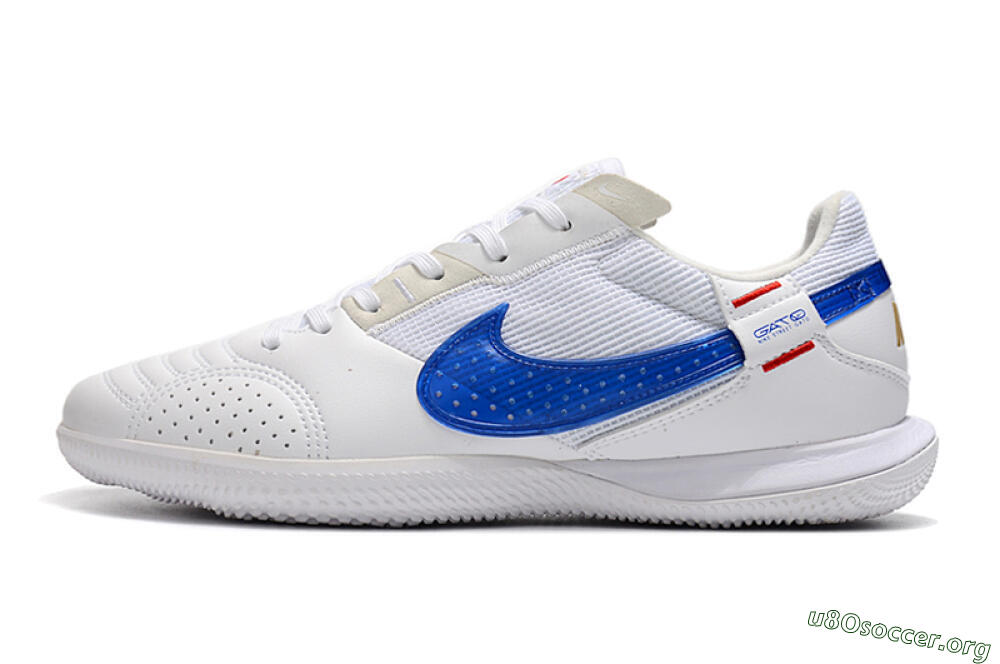Nike Street Gato IC Football Shoes - White/Red/Blue 3