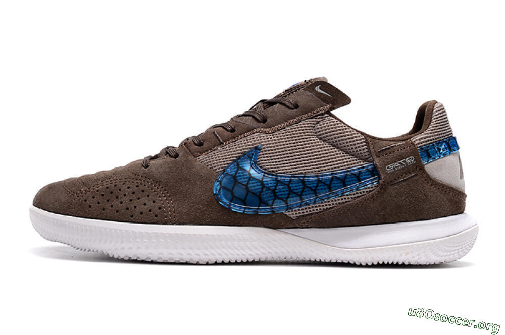 Nike Street Gato IC Football Shoes - Brown/Blue/White 3