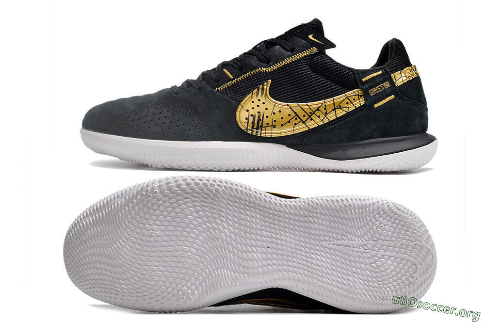 Nike Street Gato IC Football Shoes - Black/Gold/White 1