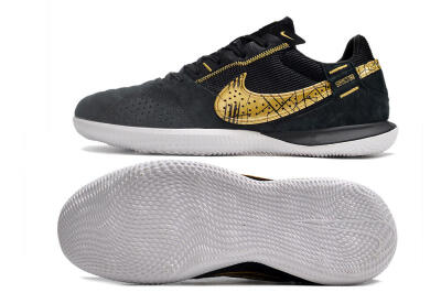 Nike Street Gato IC Football Shoes - Black/Gold/White