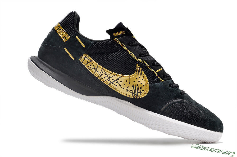 Nike Street Gato IC Football Shoes - Black/Gold/White 4