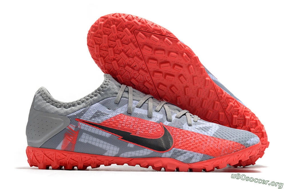 Nike Mercurial Vapor 13 Pro TF Football Shoes - Grey/Black/Red 2