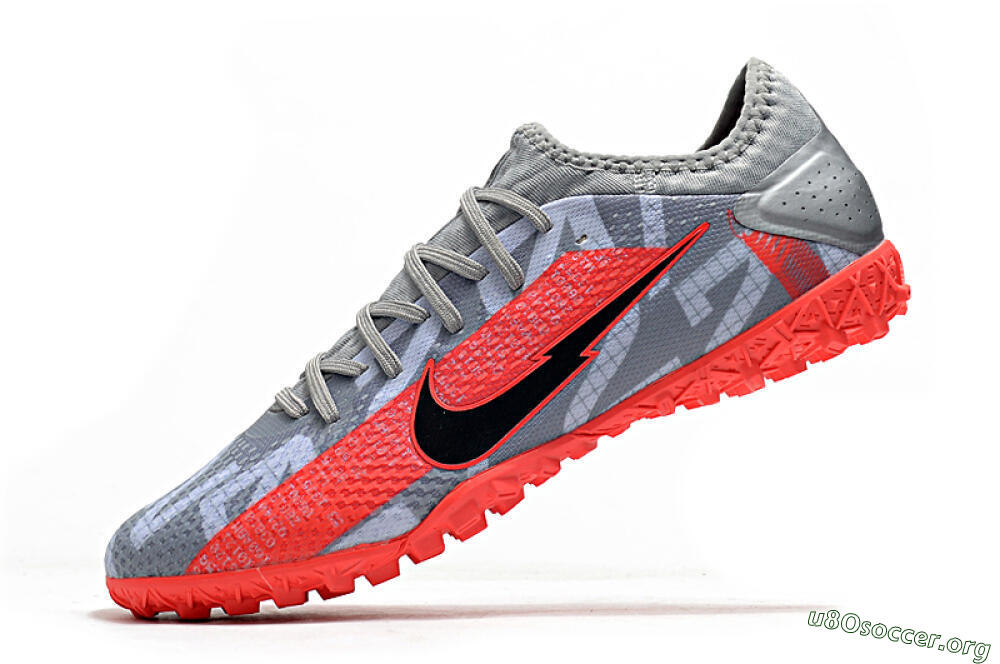 Nike Mercurial Vapor 13 Pro TF Football Shoes - Grey/Black/Red 5