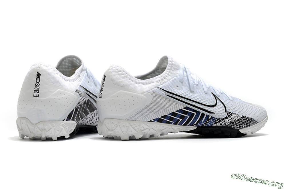Nike Mercurial Vapor 13 Pro TF Football Shoes - White/Black/Blue 5