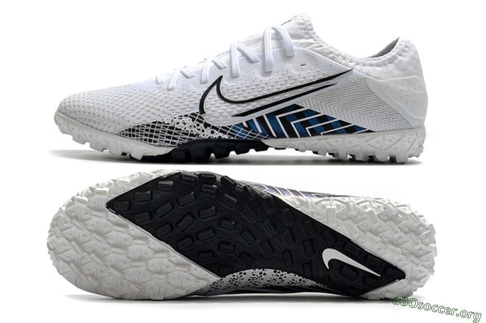 Nike Mercurial Vapor 13 Pro TF Football Shoes - White/Black/Blue 1