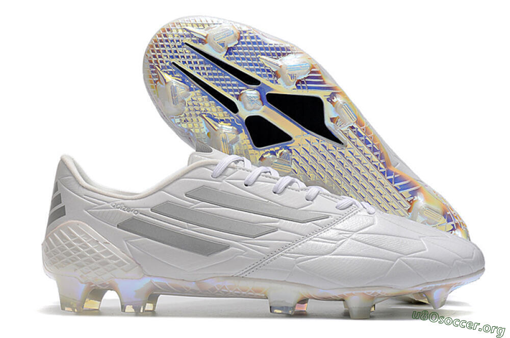 Adidas F50 Adizero Ghosted FG Football Boots - White/Grey/Silver 2