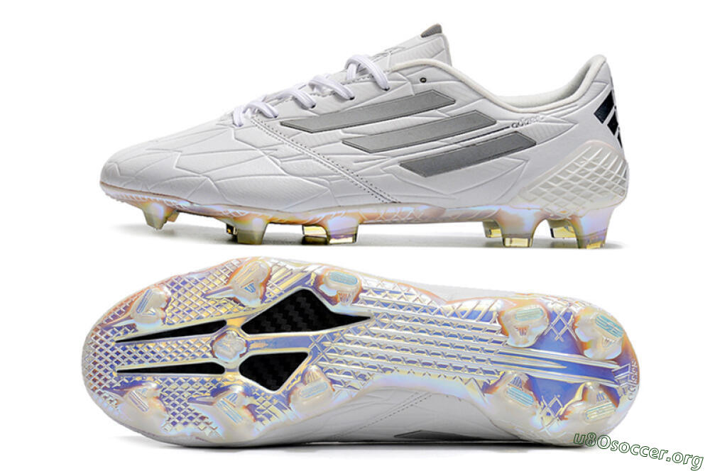 Adidas F50 Adizero Ghosted FG Football Boots - White/Grey/Silver 1