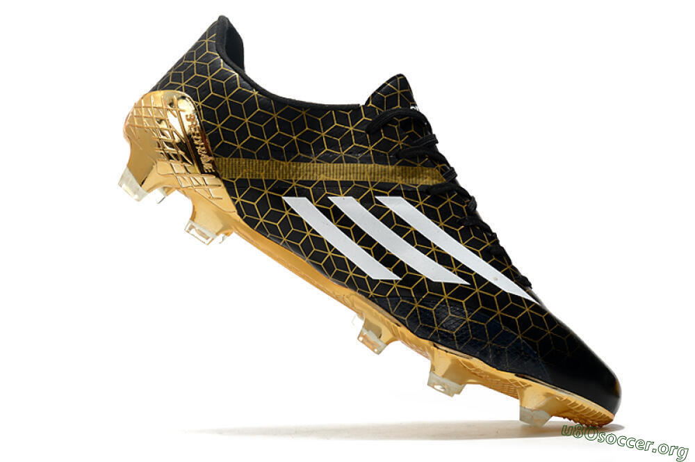 Adidas F50 Adizero Ghosted FG Football Boots - Black/White/Gold 4