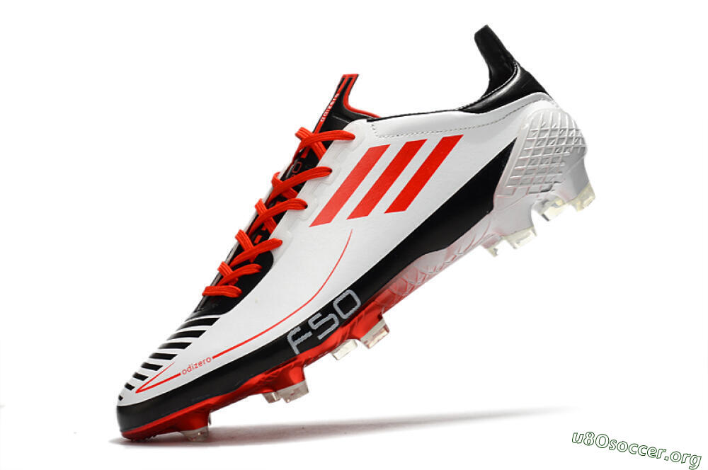 Adidas F50 Adizero Ghosted FG Football Boots - White/Red/Black 5