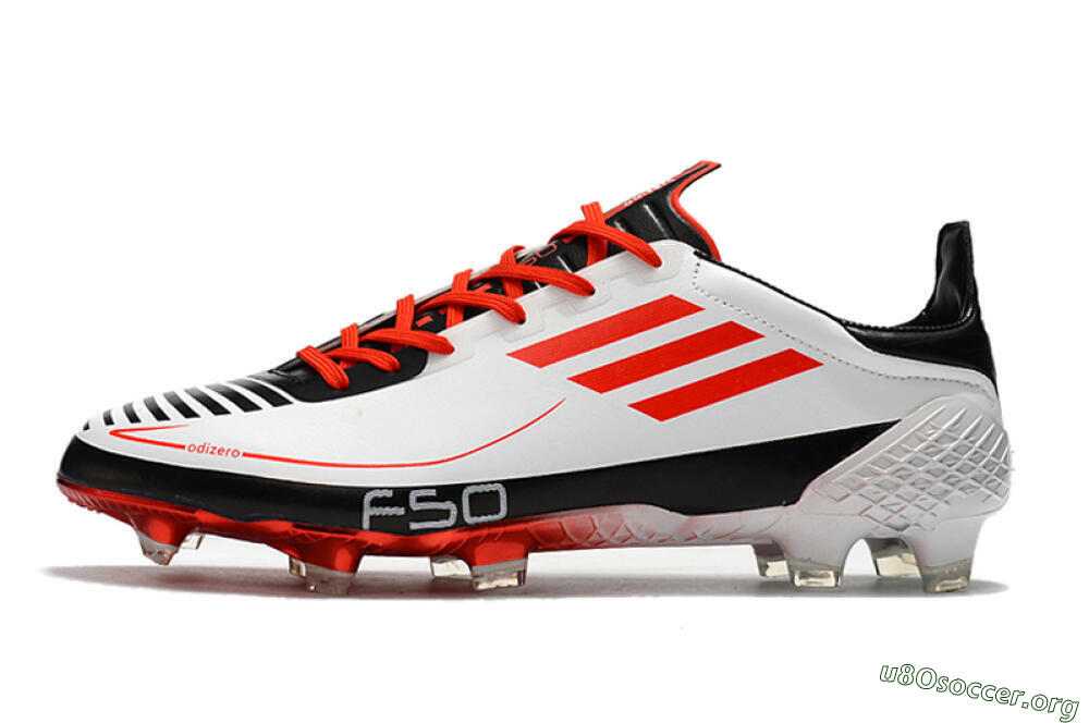 Adidas F50 Adizero Ghosted FG Football Boots - White/Red/Black 3