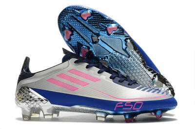 Adidas F50 Adizero Ghosted FG Football Boots - Silver/Pink/Blue
