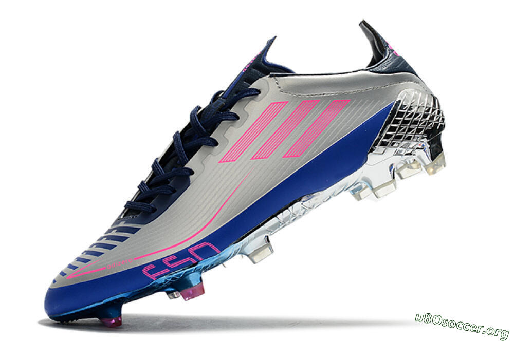 Adidas F50 Adizero Ghosted FG Football Boots - Silver/Pink/Blue 5