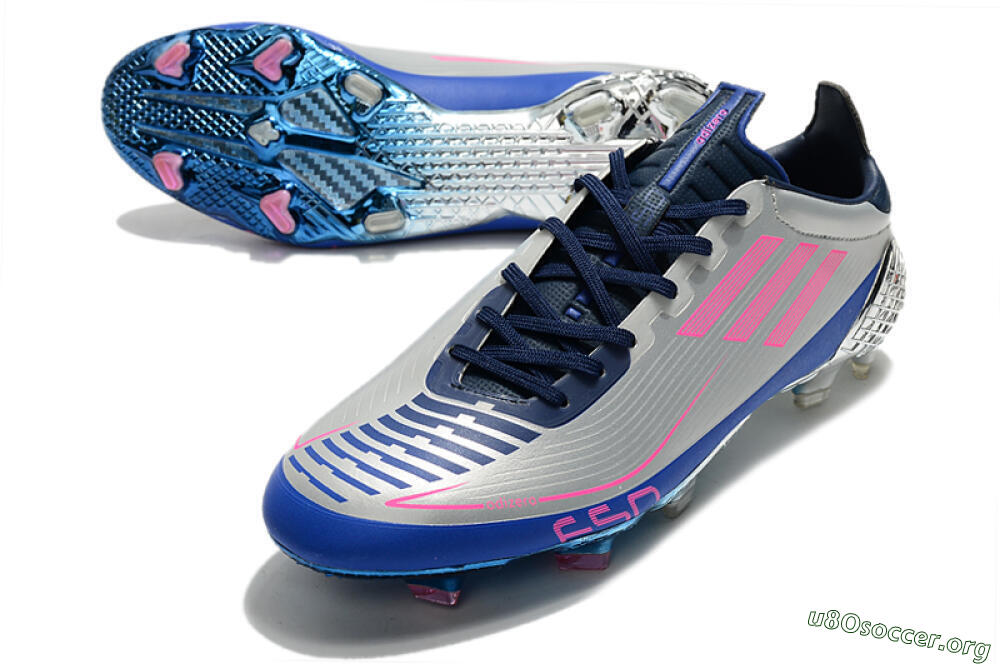 Adidas F50 Adizero Ghosted FG Football Boots - Silver/Pink/Blue 0