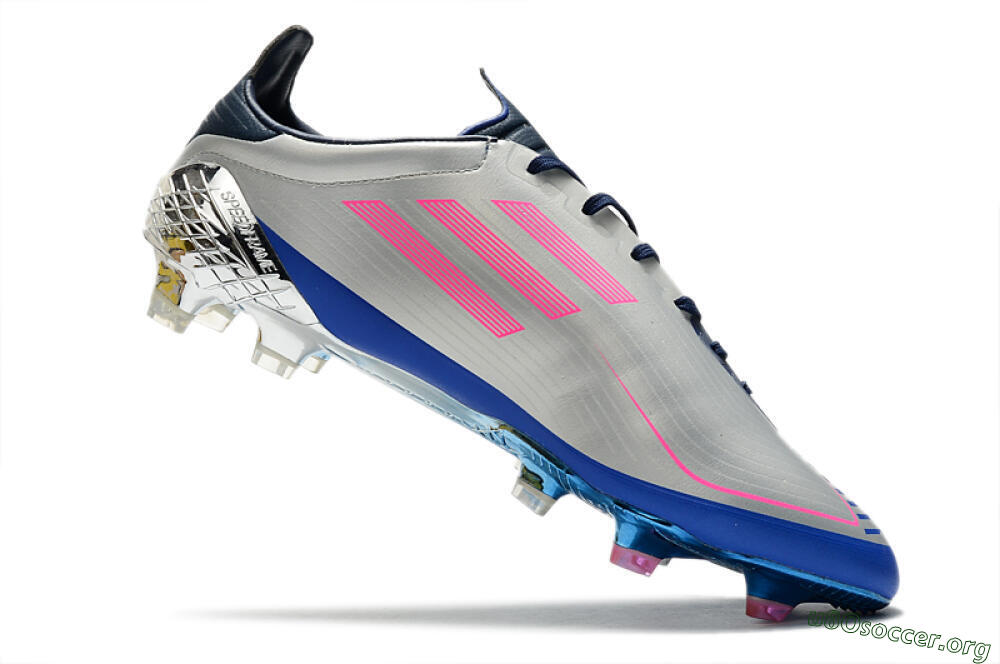 Adidas F50 Adizero Ghosted FG Football Boots - Silver/Pink/Blue 4