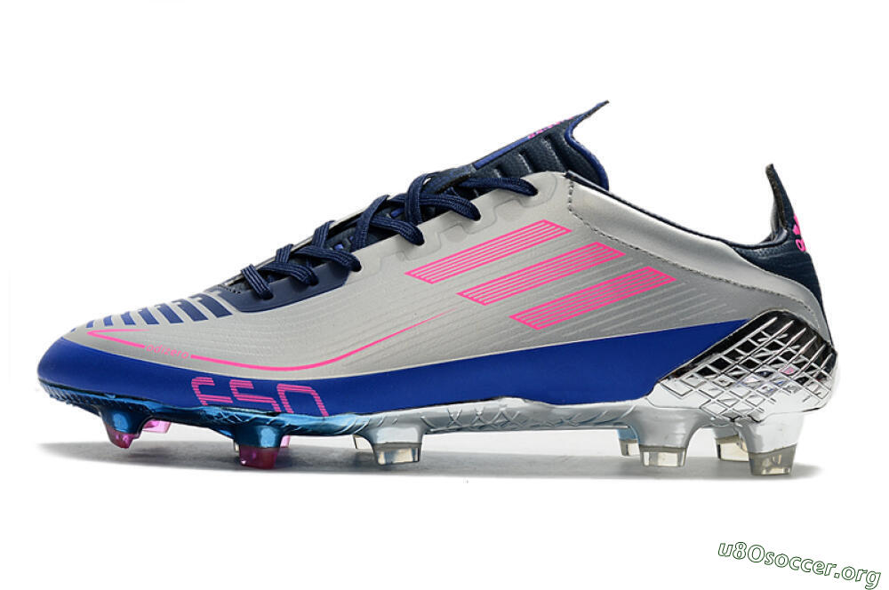 Adidas F50 Adizero Ghosted FG Football Boots - Silver/Pink/Blue 3