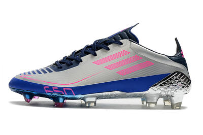 Adidas F50 Adizero Ghosted FG Football Boots - Silver/Pink/Blue