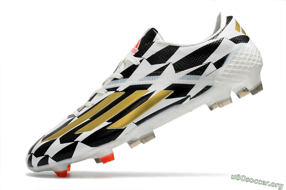 Adidas F50 Adizero Ghosted FG Football Boots - White/Black/Gold 5
