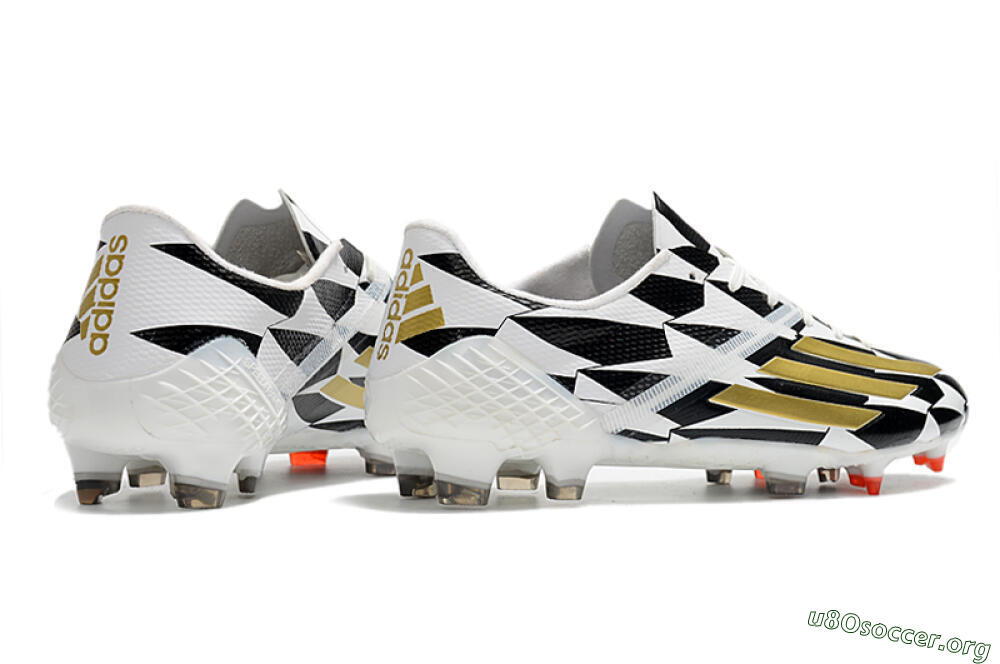 Adidas F50 Adizero Ghosted FG Football Boots - White/Black/Gold 6
