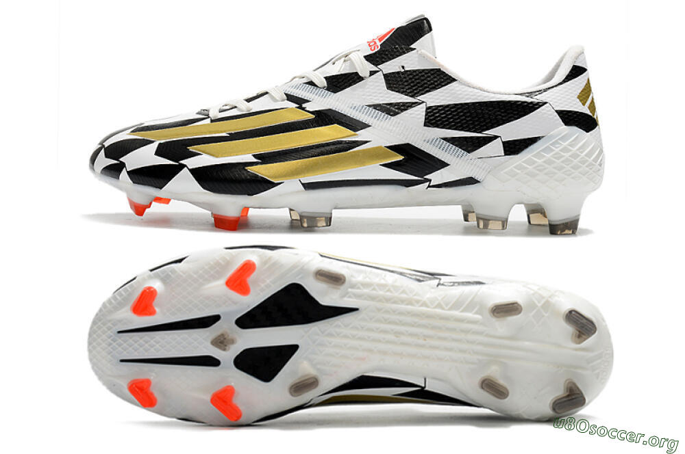 Adidas F50 Adizero Ghosted FG Football Boots - White/Black/Gold 1