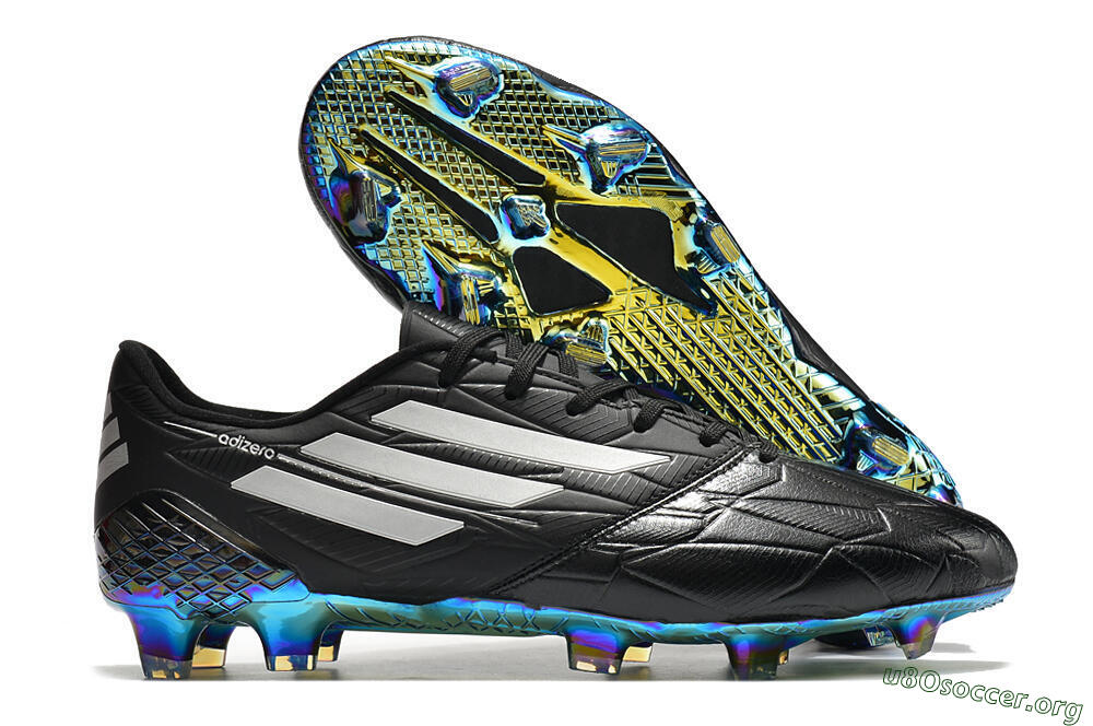 Adidas F50 Adizero Ghosted FG Football Boots - Black/White/Gold 2