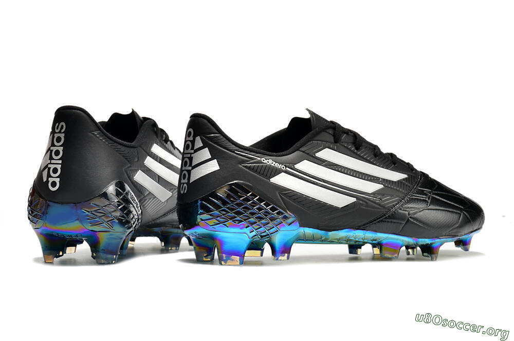 Adidas F50 Adizero Ghosted FG Football Boots - Black/White/Gold 6