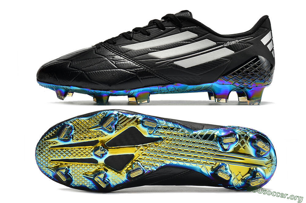 Adidas F50 Adizero Ghosted FG Football Boots - Black/White/Gold 1
