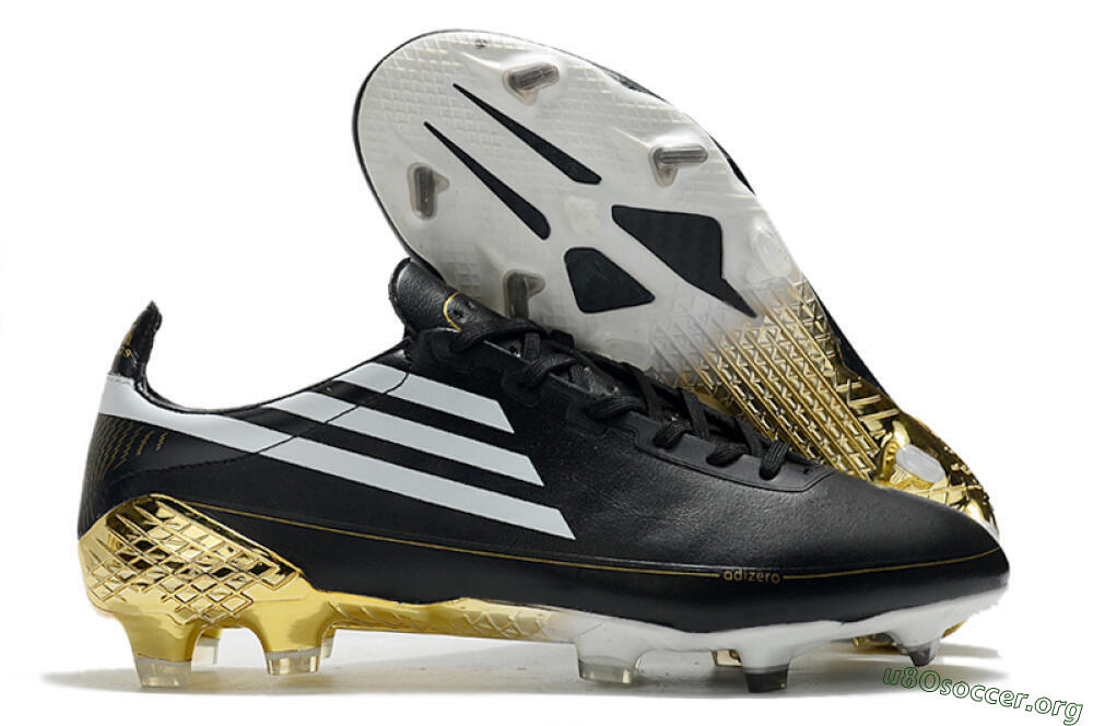 Adidas F50 Adizero Ghosted FG Football Boots - Black/White/Gold 2