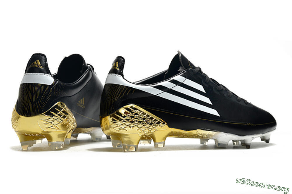 Adidas F50 Adizero Ghosted FG Football Boots - Black/White/Gold 6