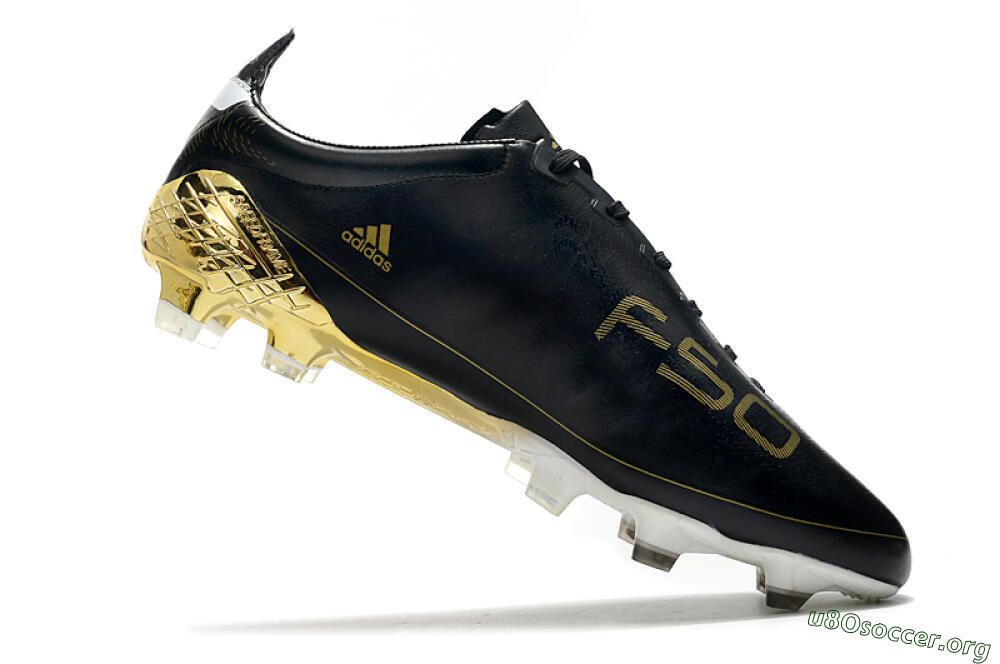Adidas F50 Adizero Ghosted FG Football Boots - Black/White/Gold 4