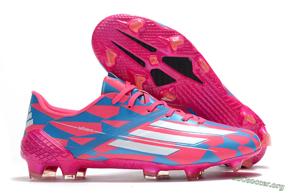 Adidas F50 Adizero Ghosted FG Football Boots - Pink/White/Blue 2