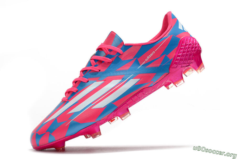 Adidas F50 Adizero Ghosted FG Football Boots - Pink/White/Blue 5