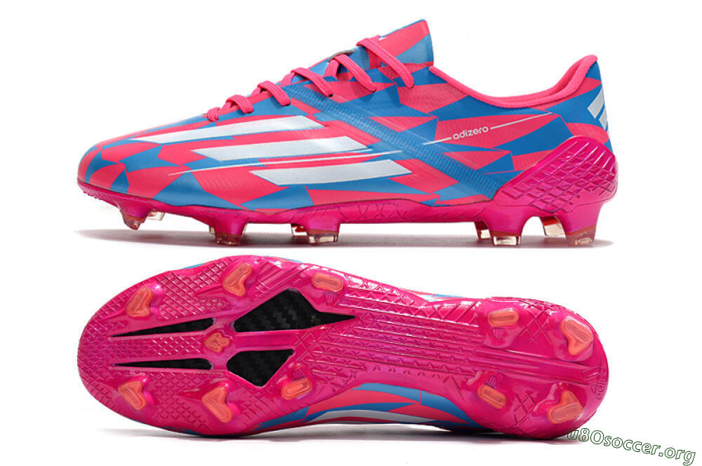 Adidas F50 Adizero Ghosted FG Football Boots - Pink/White/Blue 1