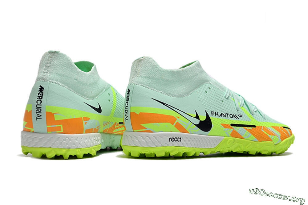 Nike Phantom GT Pro TF Football Shoes - Jade/Yellow/Orange/Black 6