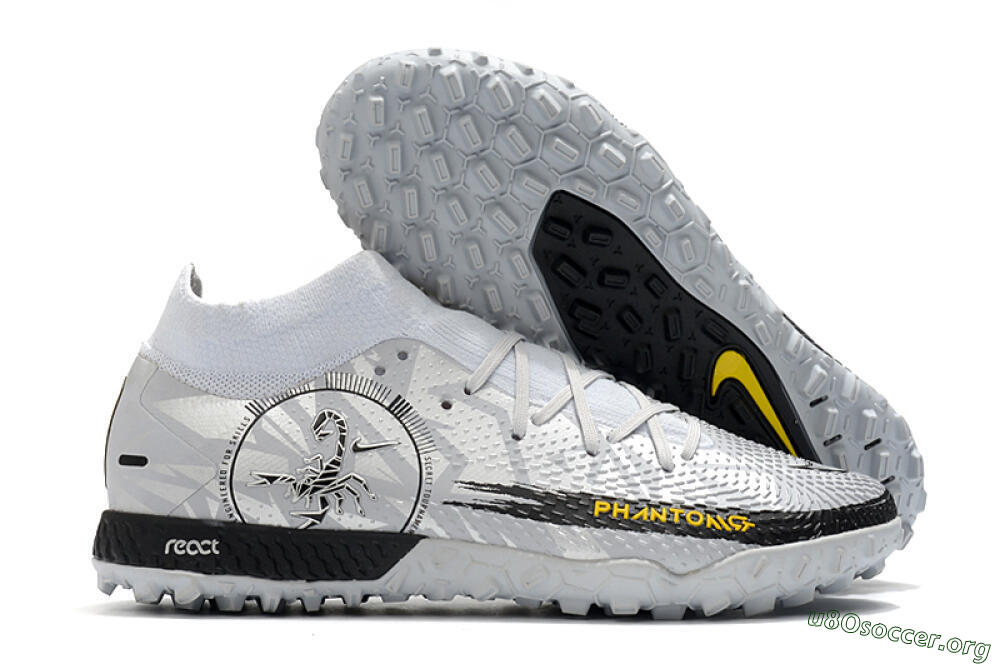 Nike Phantom GT Pro TF Football Shoes - Silver/Black/Yellow 2