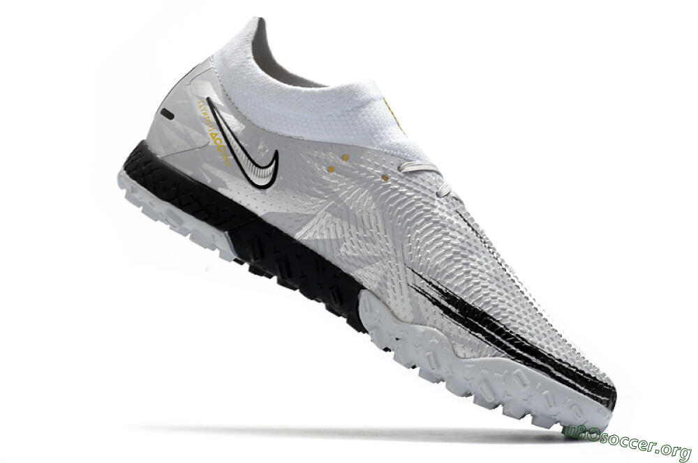 Nike Phantom GT Pro TF Football Shoes - Silver/Black/Yellow 4