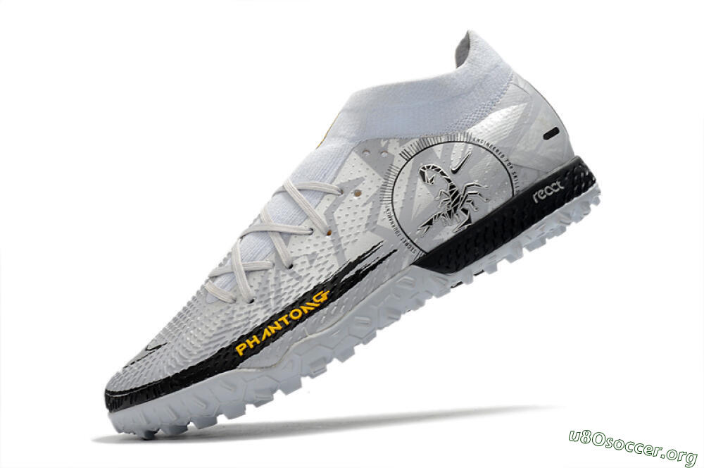 Nike Phantom GT Pro TF Football Shoes - Silver/Black/Yellow 5